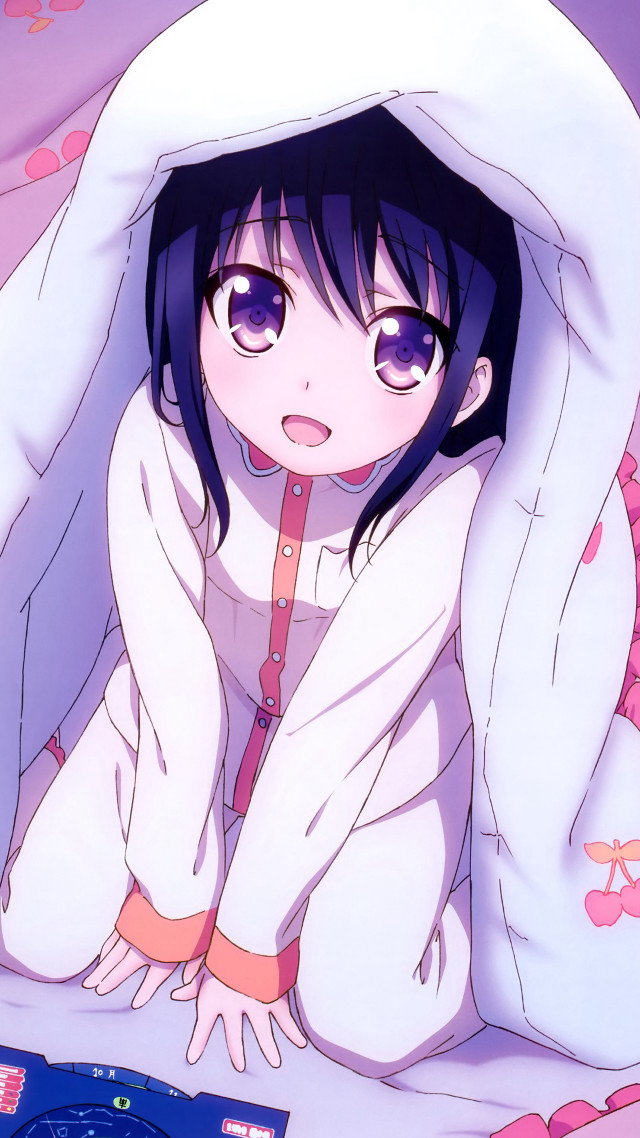 Girl white outfit bed laptop free wallpaper - medium preview image