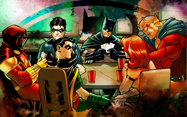 Group people table batman cartoon free wallpaper - medium preview image