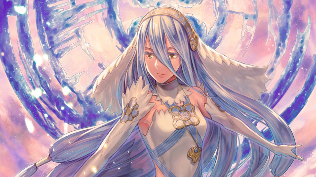 Azura anime bluehair white dress free wallpaper - medium preview image