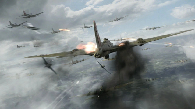 Planes flying cloudy sky city free wallpaper - medium preview image