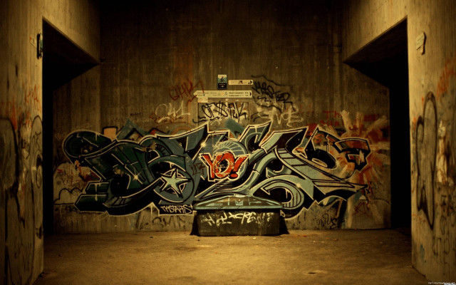 Graffiti wall dark room trash free wallpaper - medium preview image