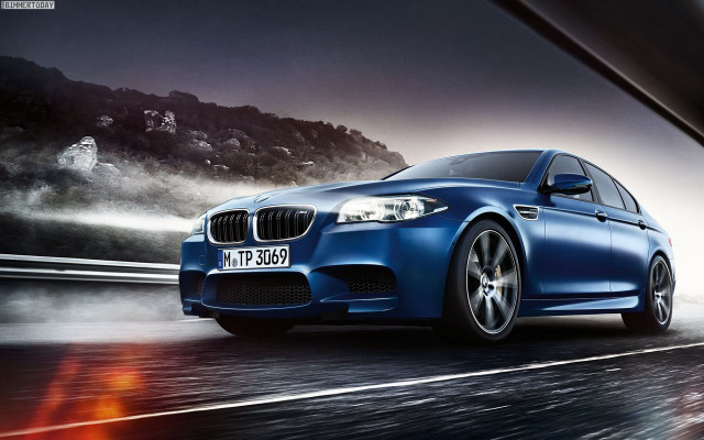 Blue car driving road mountain free wallpaper - medium preview image