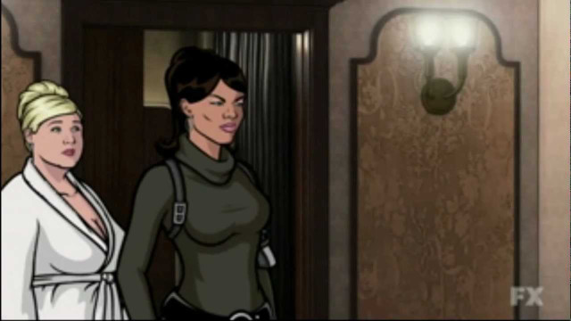 Cartoon two women hallway light free wallpaper - medium preview image