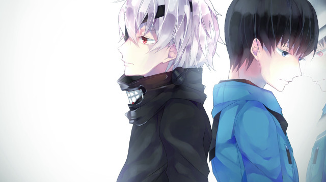 Anime characters blue jacket white free wallpaper - medium preview image