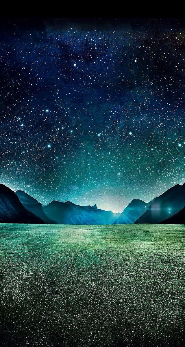 Night sky stars mountain field free wallpaper - medium preview image