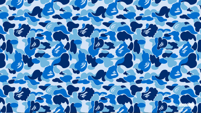 Blue camouflage print background blue free wallpaper - medium preview image