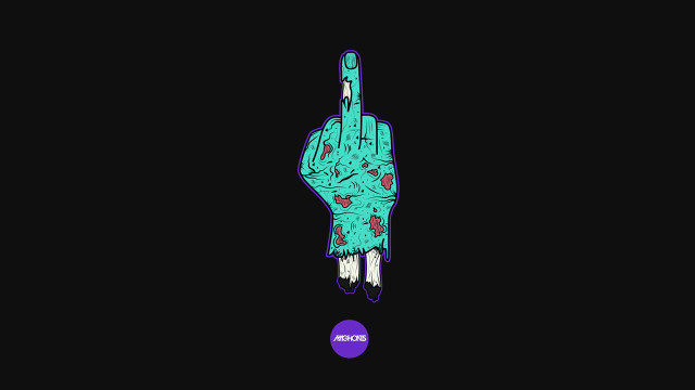 Hand green design pointing up free wallpaper - medium preview image