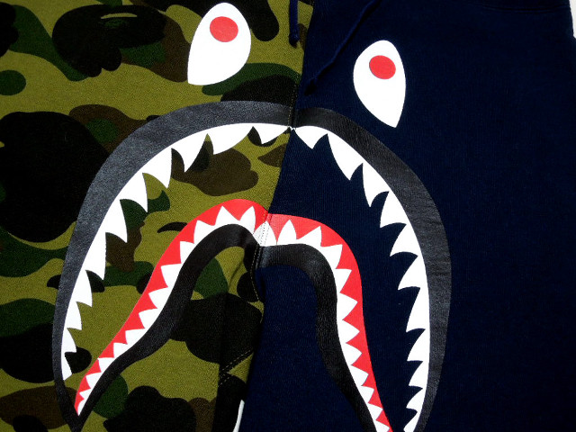 Bathing suit shark head camouflage free wallpaper - medium preview image