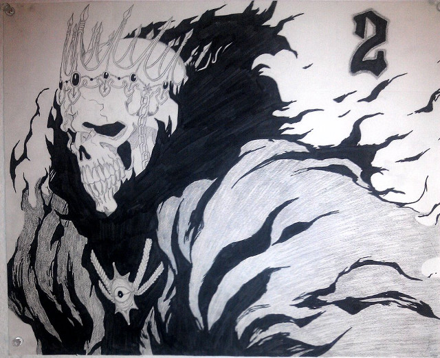 Demon skull arm shoulder drawing free wallpaper - medium preview image