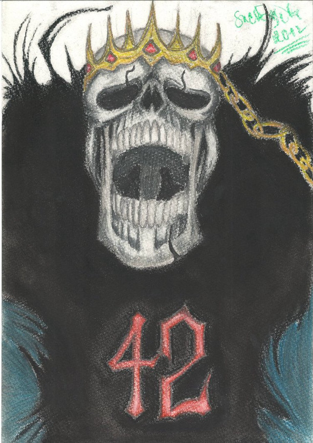 Skull crown 42 chain drawing free wallpaper - medium preview image