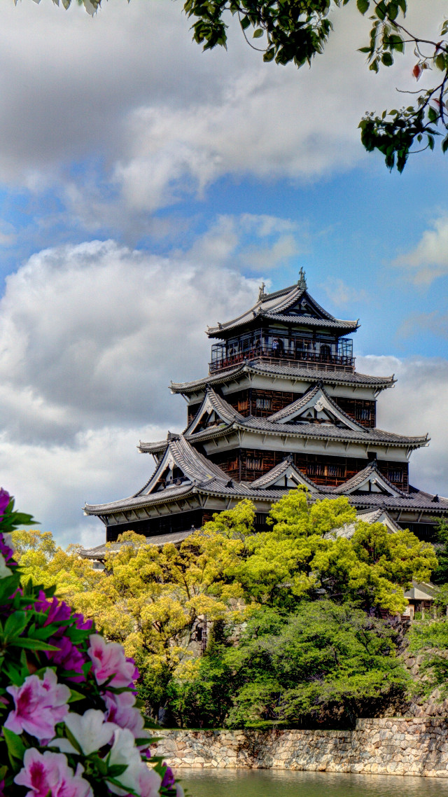 Tall building tower water flowers free wallpaper - medium preview image