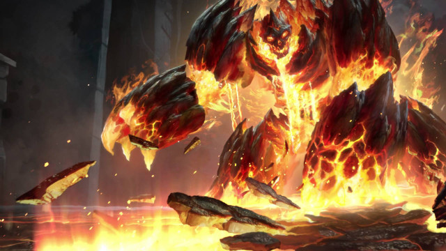 Demonic creature fire pit flames free wallpaper - medium preview image