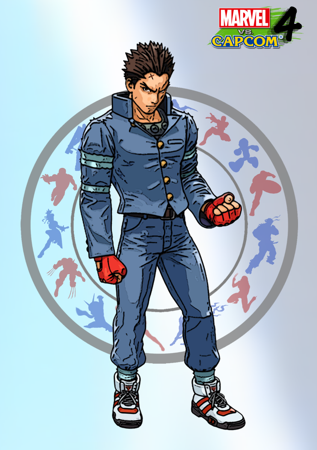 Cartoon character blue uniform red free wallpaper - medium preview image