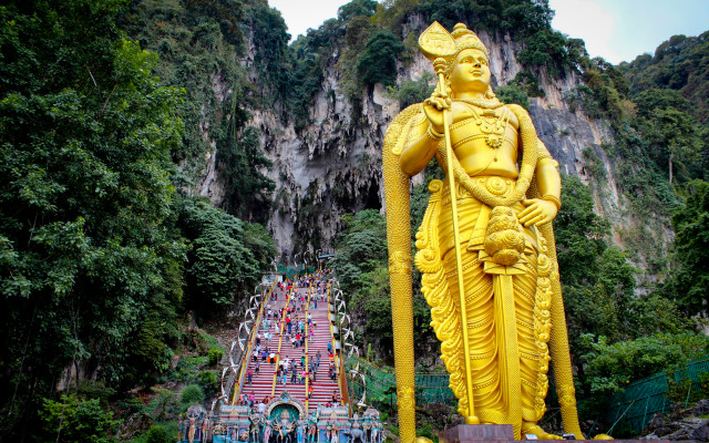 Statue man stick mountain stairs free wallpaper - medium preview image
