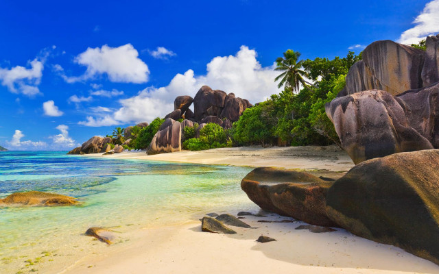 Beach rocks water blue sky #11 free wallpaper - medium preview image