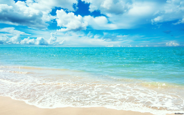 Beach blue sky white clouds #3 free wallpaper - medium preview image