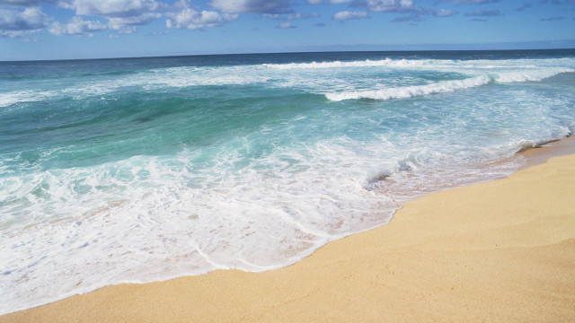 Beach waves blue sky clouds #3 free wallpaper - medium preview image