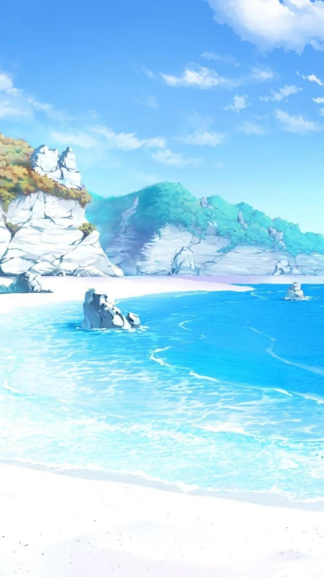 Beach boat mountain clouds sky free wallpaper - medium preview image