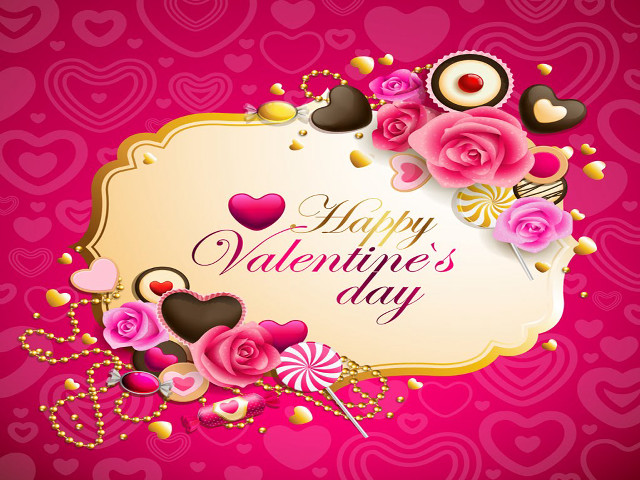 Valentines day card roses hearts free wallpaper - medium preview image