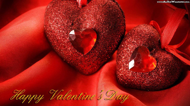 Red hearts ribbon bow love free wallpaper - medium preview image