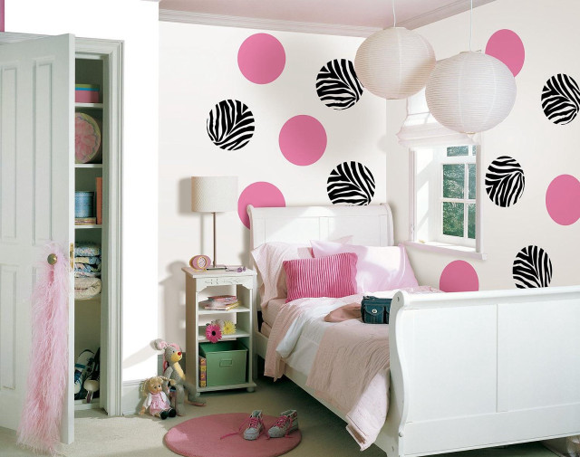 Pink black polka bedroom white free wallpaper - medium preview image