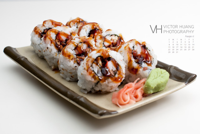 Sushi plate sauce green leaf free wallpaper - medium preview image
