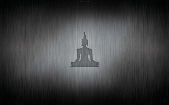 Metal buddha statue black silver free wallpaper - medium preview image