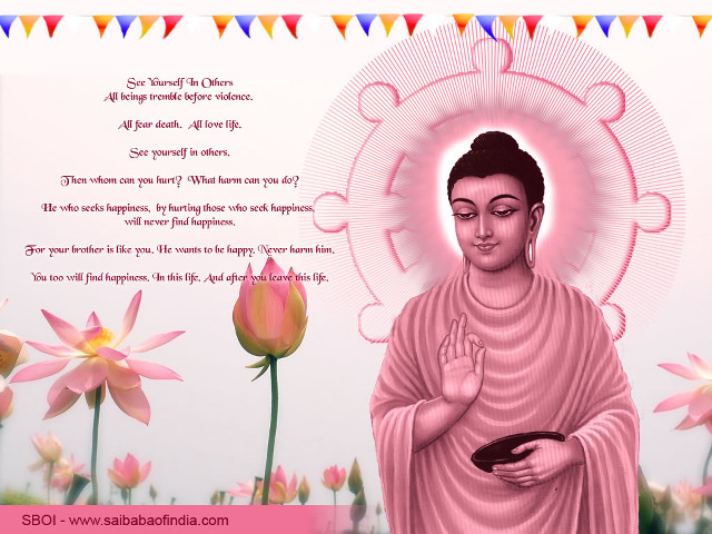 Buddha flowers buntings quote sri free wallpaper - medium preview image