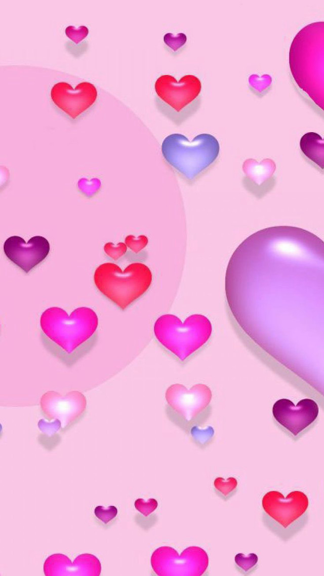 Pink background floating hearts circle #2 free wallpaper - medium preview image