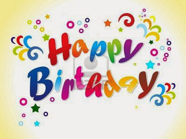 Happy birthday colorful swirls stars free wallpaper - medium preview image