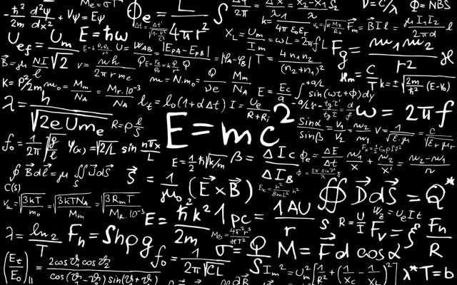 Blackboard numbers symbols mathematics equations free wallpaper - medium preview image