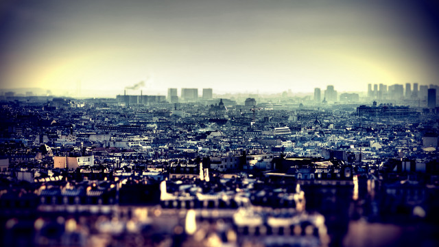 City skyline tall buildings yellow free wallpaper - medium preview image