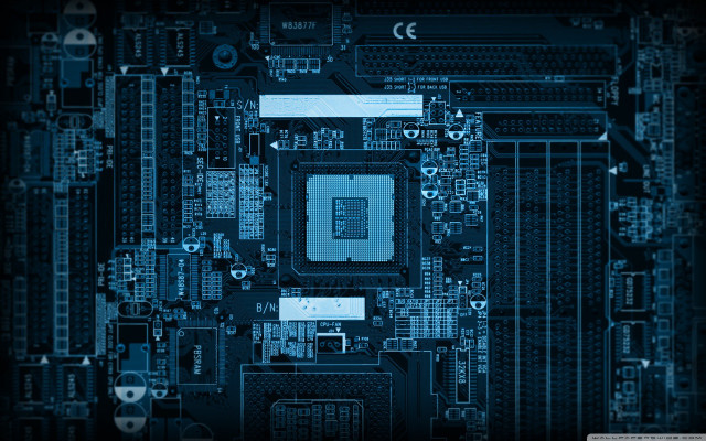 Motherboard blue black pattern image free wallpaper - medium preview image