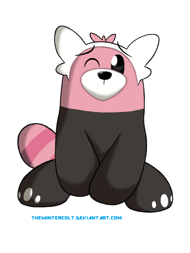 Pink black panda sitting crossed free wallpaper - medium preview image
