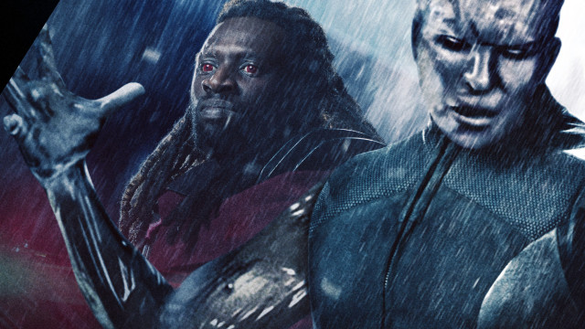 Two men costumes rain sword free wallpaper - medium preview image