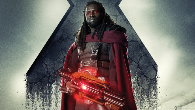Man red cape gun star free wallpaper - medium preview image
