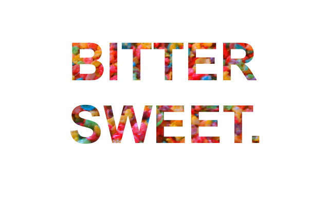Bitter sweet colorful text white free wallpaper - medium preview image