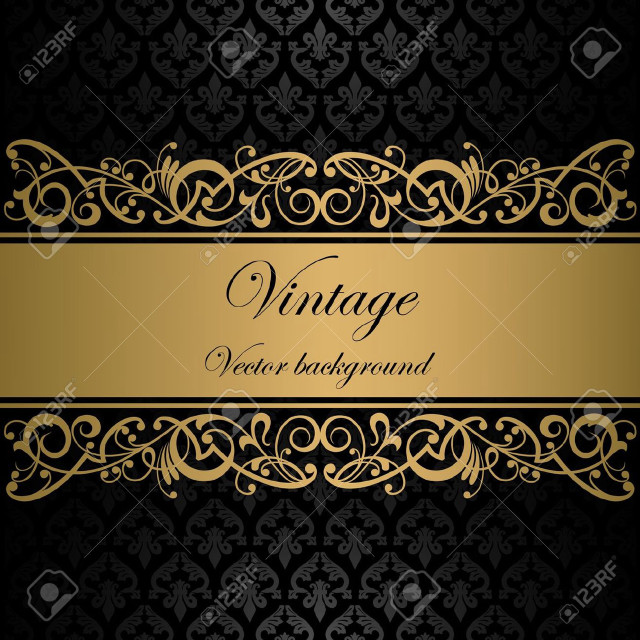 Vintage gold black background ribbon free wallpaper - medium preview image