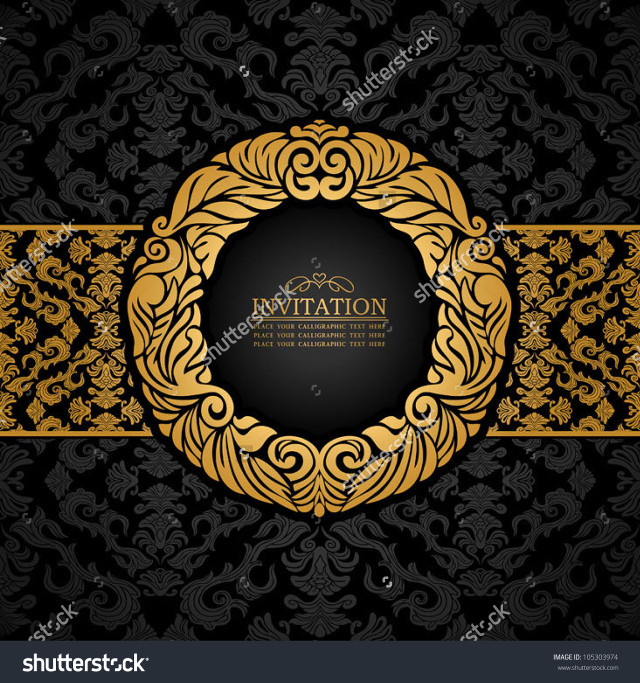 Gold black background frame border free wallpaper - medium preview image