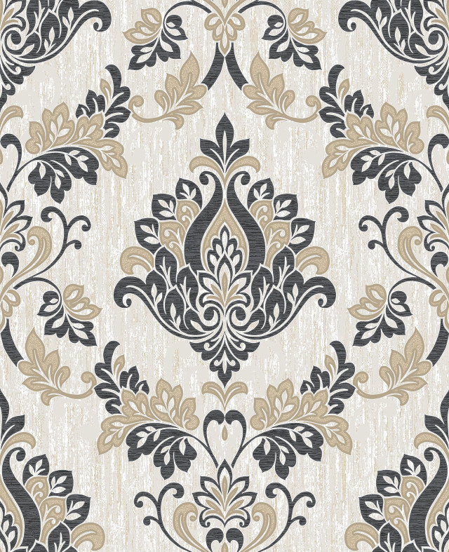 Black beige floral wallpaper design free wallpaper - medium preview image
