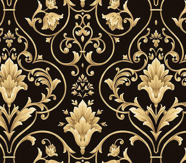 Black gold floral wallpaper design free wallpaper - medium preview image