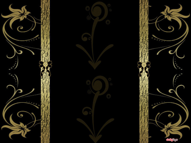 Black gold striped floral artnouveau free wallpaper - medium preview image