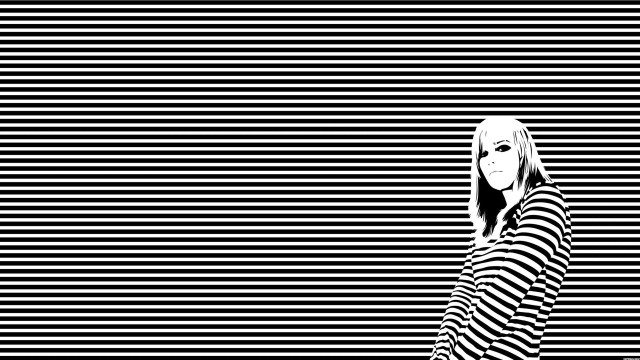 Woman black white striped wallpaper free wallpaper - medium preview image