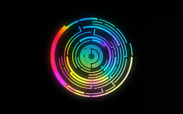 Circular design black background rainbow free wallpaper - medium preview image