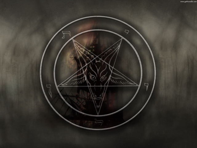 Pentagram cat dark background image free wallpaper - medium preview image