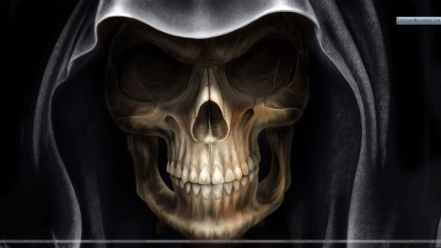 Computer skull hooded image screen free wallpaper - medium preview image