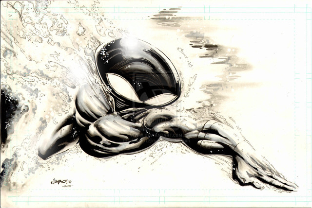 Spiderman water splash portrait comic free wallpaper - medium preview image