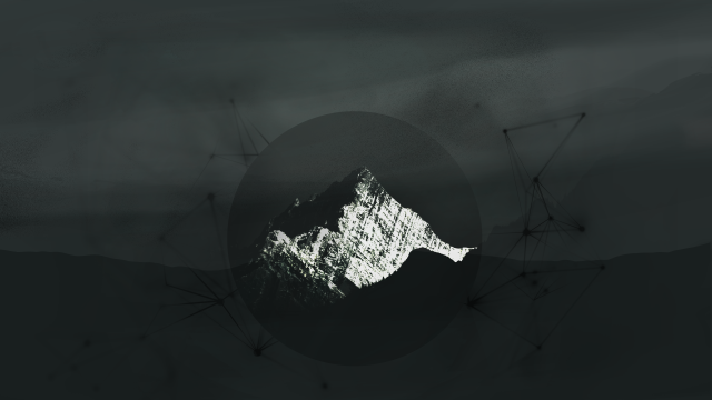 Black white mountain circle image free wallpaper - medium preview image