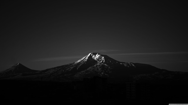 Mountain night sky black white free wallpaper - medium preview image
