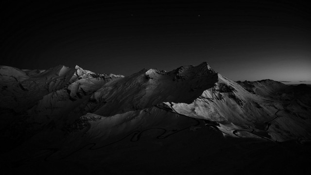 Mountain range night moon stars free wallpaper - medium preview image